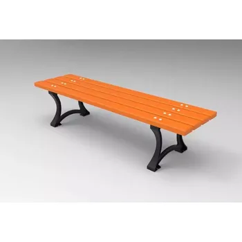 Zahradní lavice PROFICITY Kovová lavice bez zádové opěrky Lodž Barevná kombinace: Teak