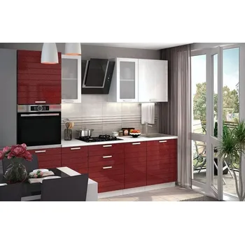 Kuchyňská linka Casarredo Linda 260 cm bílá/granátová