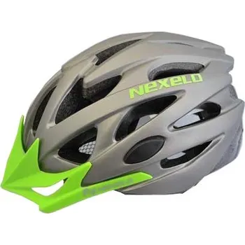 Cyklistická přilba NEXELO PŘILBA STRAIGHT ŠEDO-ZELENÁ MATNÁ MD