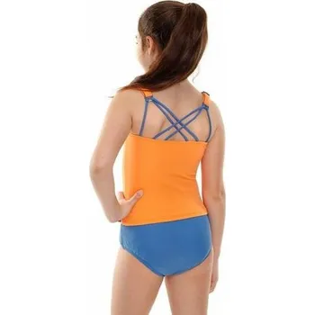 Dívčí plavky Kes-Vir Dívčí dvoudílné plavky TANKINI na inkontinenci (oranžové) Velikost: 110