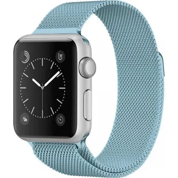 Řemínek na hodinky Kovový řemínek milánský tah pro Apple Watch Ultra 49mm / 46mm / 45mm / 44mm / 42mm - světle modrý