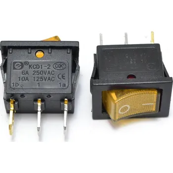 Přepínač mini dvoupolohový žlutý