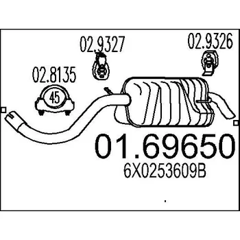 Výfukový systém Zadní tlumič výfuku MTS 01.69650