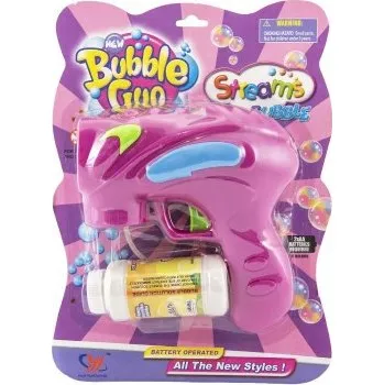 Bublifuk Bublifuk pistole s náplní plast 15cm na baterie 2 barvy na kartě