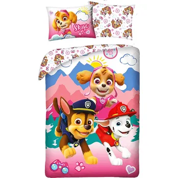 Povlečení Halantex Paw Patrol Pink 140 x 200, 70 x 90 cm zipový uzávěr