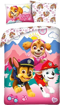 Ložní povlečení Halantex Paw Patrol Pink 140 x 200, 70 x 90 cm zipový uzávěr