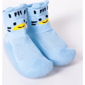 Chlapecké bačkory YO Ponožkoboty capáčky barefoot bosé OBO-0171 sv. modré se zvířátkem VZDUŠNÉ bačkůrky ponožky s gumovou stélkou velikost: 21