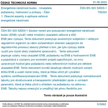 ČSN EN ISO 52003-1 - Energetická náročnost budov - Ukazatele, požadavky, hodnocení a průkazy - Část 1: Obecné aspekty a aplikace celkové energetické náročnosti - Tisk