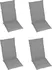 Podsedák vidaXL Polstr na zahradní židli 120 x 50 x 3 cm 4 ks šedý