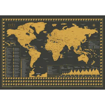 Recenze 68Travel Stírací mapa světa s vlajkami 84 x 59 cm