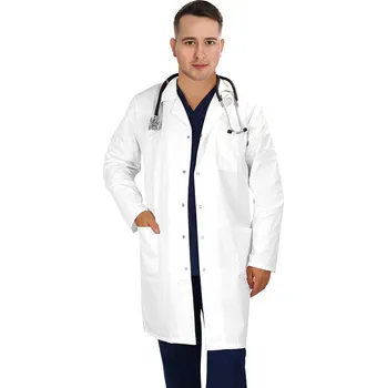 Zdravotnický oděv Pánský lékařský plášť snow white s dlouhým rukávem M25rd (54)