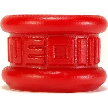 Natahovač varlat Oxballs Neo krátký červený, silikonový natahovač varlat 3,2 cm