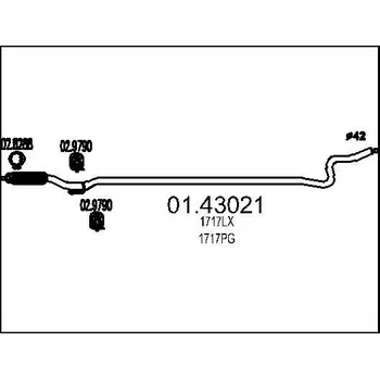 Výfukový systém Výfuková trubka MTS 01.43021
