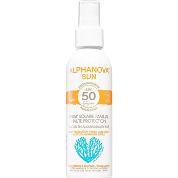 Přípravek na opalování Alphanova Sun BIO opalovací krém ve spreji hliníkový obal SPF50 150 g