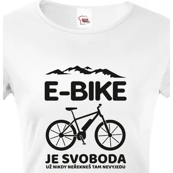 Dámské tričko Dámské tričko E-bike, Barva Bílá, Velikost M, Canvas Dámské tričko s krátkým rukávem Bezvatriko.cz 1259