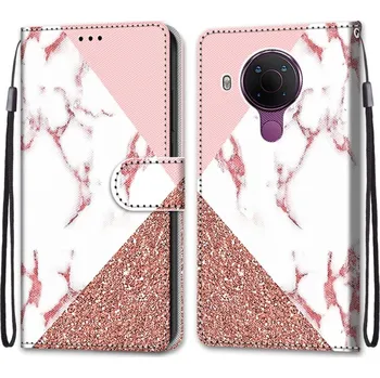 Náhradní kryt pro mobilní telefon VSECHNONAMOBIL 34542 ART Peňaženkový kryt Nokia 5.4 MARBLE