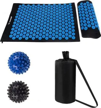 Akupresurní podložka ISO Akupresurní masážní podložka 65 x 40 cm modrá + polštářek a 2 míčky