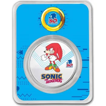 Stříbrná mince 1 Oz Sonic the Hedgehog 30. výročí Knuckles Kolorováno