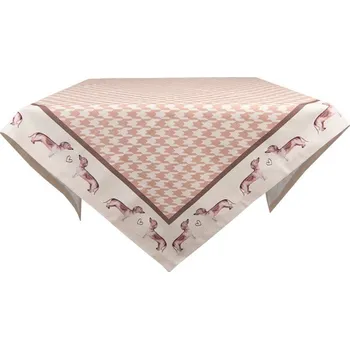 ubrus Bavlněný ubrus s jezevčíkem Dachshund Love - 100*100 cm