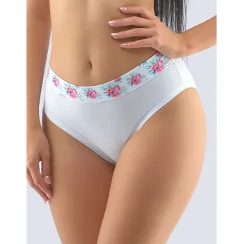 Dámské oblečení Dámské kalhotky Gina 10251P bílá/fialová XL/XXL