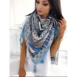 Lehký šátek se střapci modrý