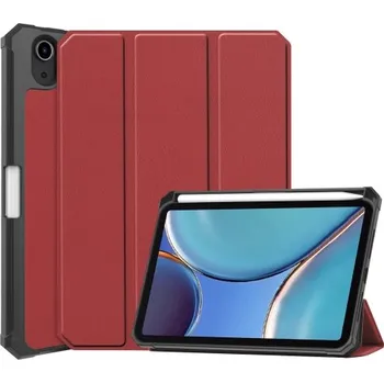 Pouzdro na tablet VSECHNONAMOBIL 34248 LEATHER zaklapovací obal Apple iPad mini 2021 / iPad mini 2024 tmavočervený