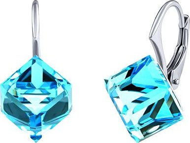 Stříbrné náušnice modré kostky Swarovski® Crystals VSW029E