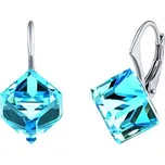 Stříbrné náušnice modré kostky Swarovski® Crystals VSW029E