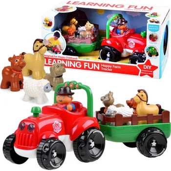 Hračka pro nejmenší Interaktivní traktor s přívěsem a zvířátky 38,5 cm