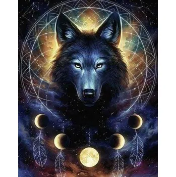 Diamantové malování Figured'Art Temný Vlk 40 x 50 cm