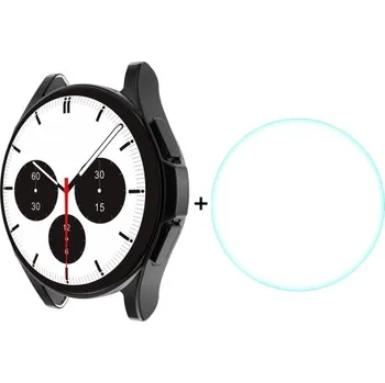Příslušenství k chytrým hodinkám ENKAY 34013 ENKAY Obal s tvrzeným sklem pro Samsung Galaxy Watch 4 Classic 42mm černý