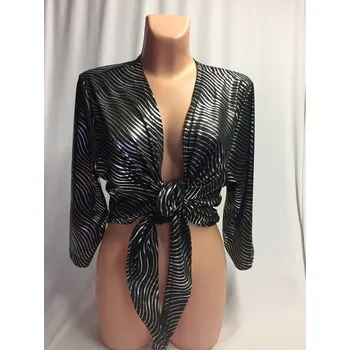 Bolerko Společenské bolerko VLNKA, Barva Černá, Velikost XXL 48, Materiál 98% Polyester 2% Lycra