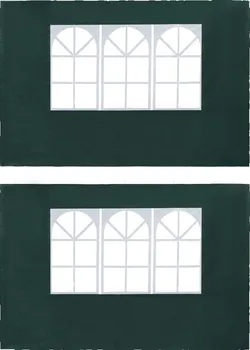 Příslušenství pro zahradní stavbu vidaXL Boční stěna k party stanu s oknem zelená 2 ks