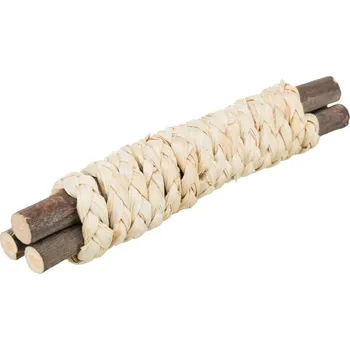 Dřevěné tyčky omotané slaměným copem, 15 x 3 cm