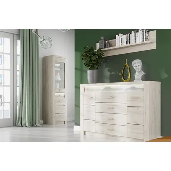 Obývací stěna Obývací stěna INDIANAPOLIS kraft bílý, Sestava B