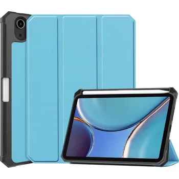 Pouzdro na tablet VSECHNONAMOBIL 34245 LEATHER zaklapovací obal Apple iPad mini 2021 / iPad mini 2024 světlemodrý