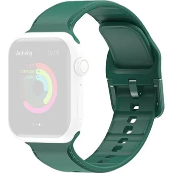 VSECHNONAMOBIL 39978 RUBBER Řemínek Apple Watch 7 (45mm) / 6 / SE / 5 / 4 (44mm) / 3 / 2 / 1 (42mm) tmavě zelený