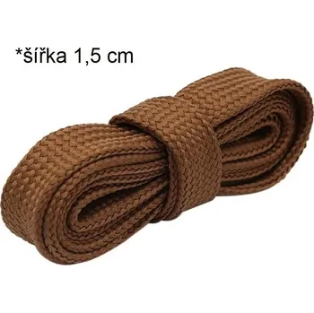 Tkaničky do bot Blingstar Široké tkaničky 1,5 cm do bot tepláků kalhot mikiny hnědé
