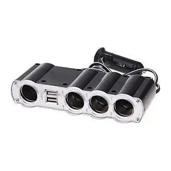 AUTO NABÍJEČKA 12-24V 4X ROZBOČOVAČ ZAPALOVAČ 2X USB