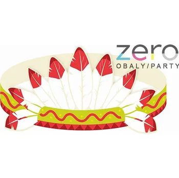 Karnevalová maska Čelenka papírová 'Indián' (3 ks) - barevná (mix)