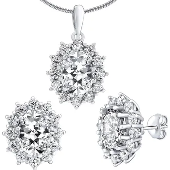 Souprava šperků Stříbrný set šperků CESARIA - náušnice a přívěsek JJJS985