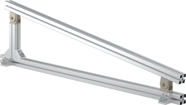 Premium nosná konstrukce pro FVE panely, Stojan na solární panely pro plochou střechu, Alusic SP1 10°, 400 mm, AC 45x45 (sada materiálu)