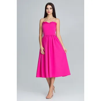 Oblečení a móda Fuchsiové šaty bez ramínek M602 Velikost: L