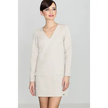Dámská móda Dámské béžové šaty K373 Velikost: M