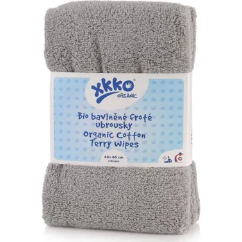 Papírový ubrousek Kikko BIO bavlněné froté ubrousky XKKO Organic 40x40 cm 2 ks Grey