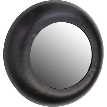 Zrcadlo WOOOD Černé kovové závěsné zrcadlo Stew 50 cm