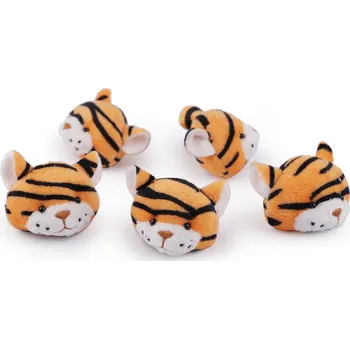 Nášivka Textilní aplikace / nášivka tygr Ø5 cm, barva oranžová