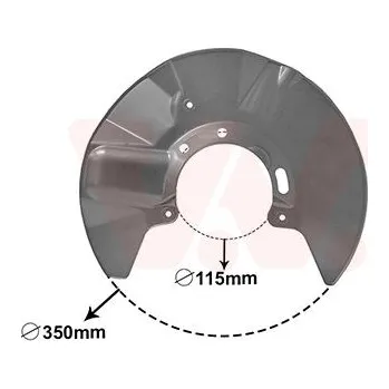 Brzdový kotouč Ochranný plech proti rozstřikování, brzdový kotouč VAN WEZEL 5897372
