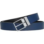 Modrý kožený pánský opasek Calvin Klein Vitel - modrá