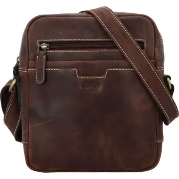 Pánská aktovka Pánská kožená taška přes rameno Diviley Trevis - tmavě hnědá